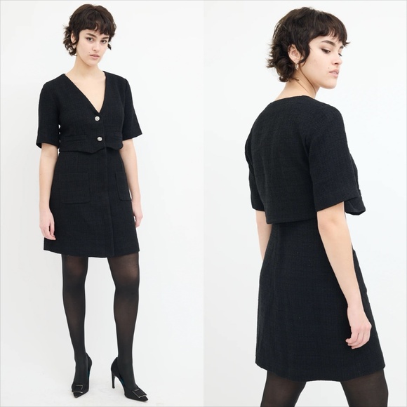 Sandro Manhattan layered tweed mini dress NO OFFERS - Picture 9 of 9